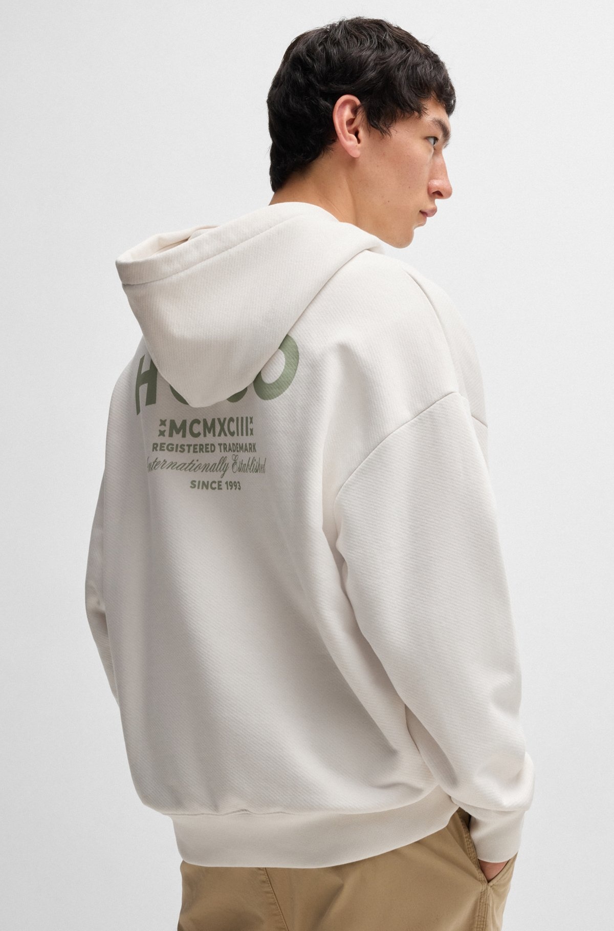 COTTON-TERRY LOOSE-FIT HOODIE WITH LOGO DETAILS - 5