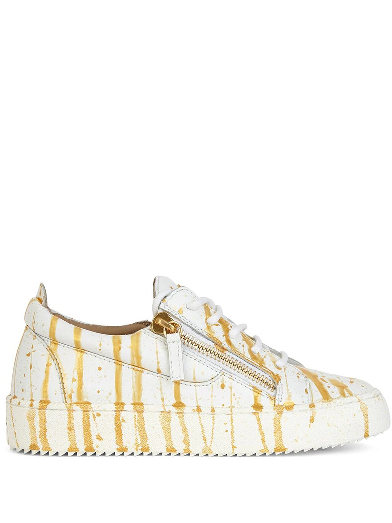 paint-splatter leather sneakers 1