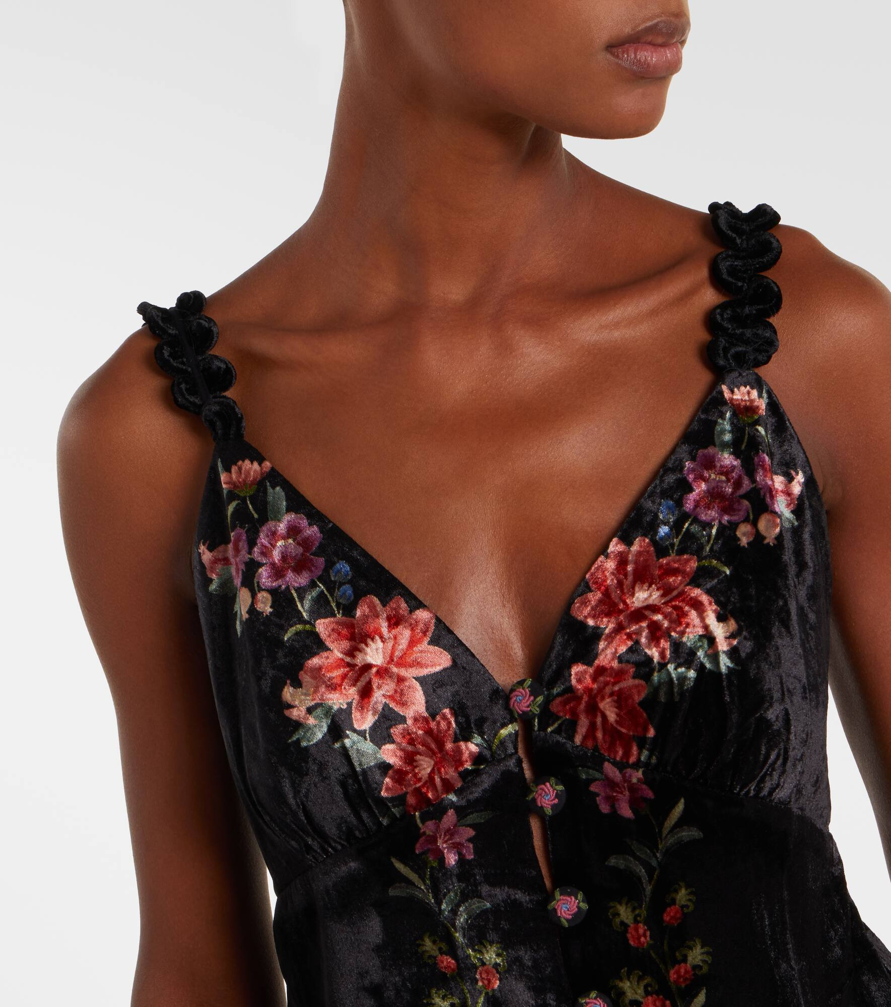 Floral velvet top - 4