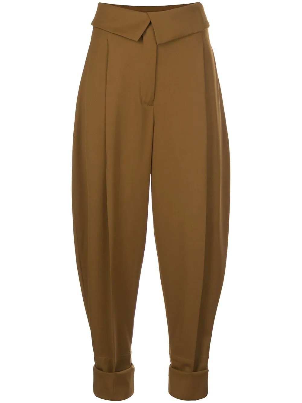 pleated details tapered trousers - 1