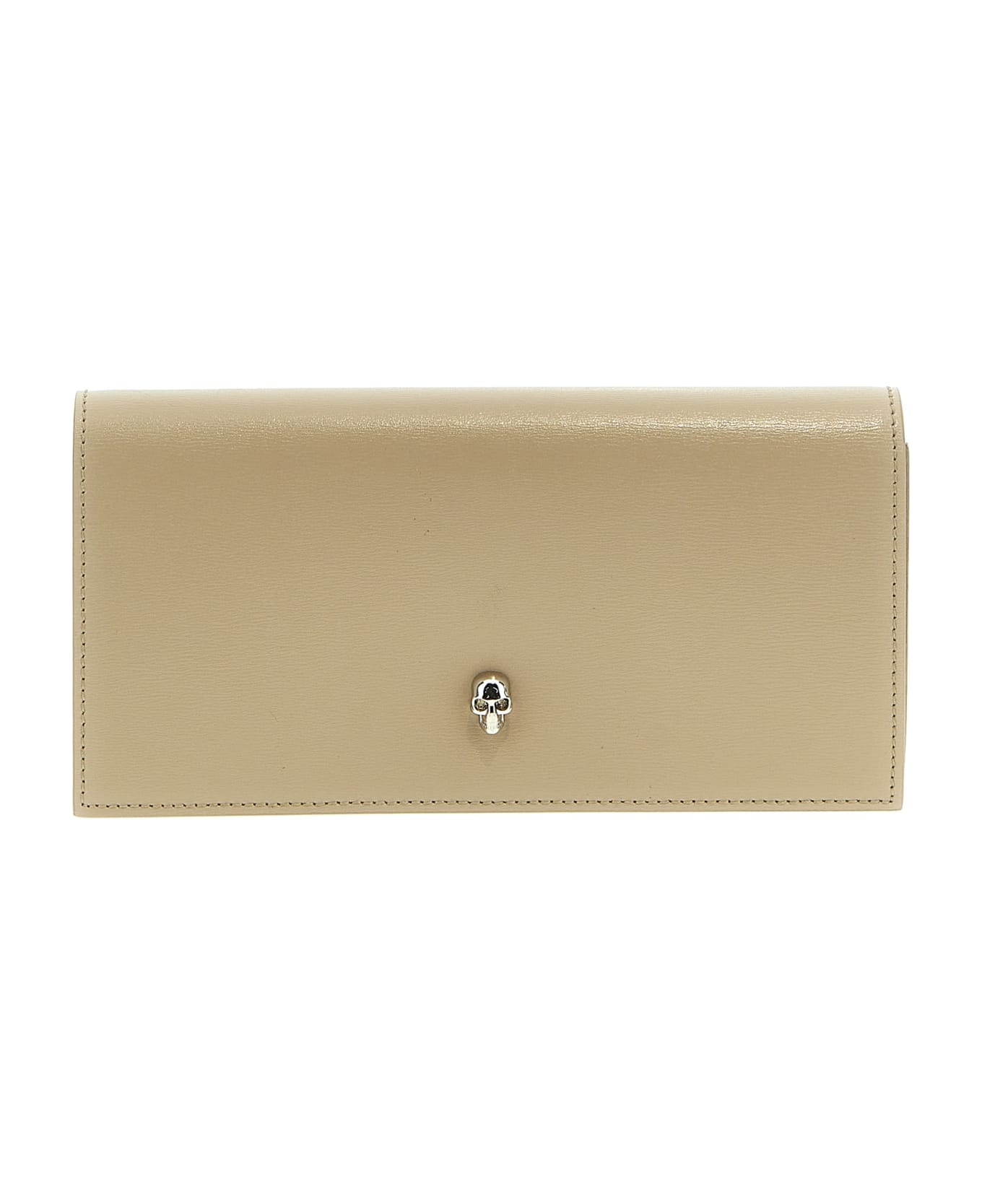 Camel Beige Chain Wallet In Leather - 1