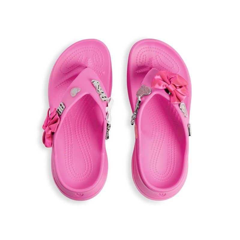 Women's Crocs™ Thong Jibbitz™ in Glossy Pink 6