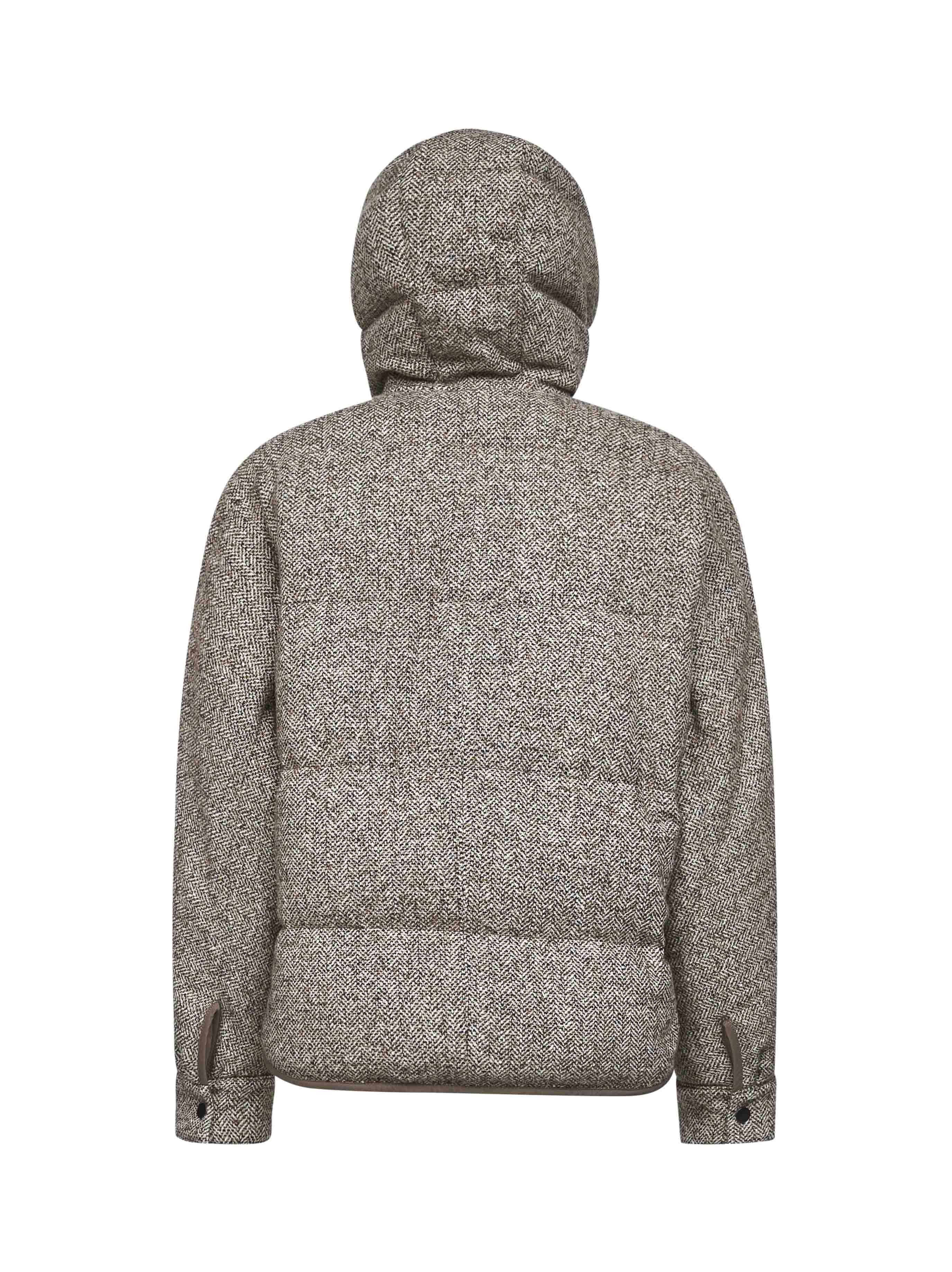 Beige reversible hooded down jacket - 2