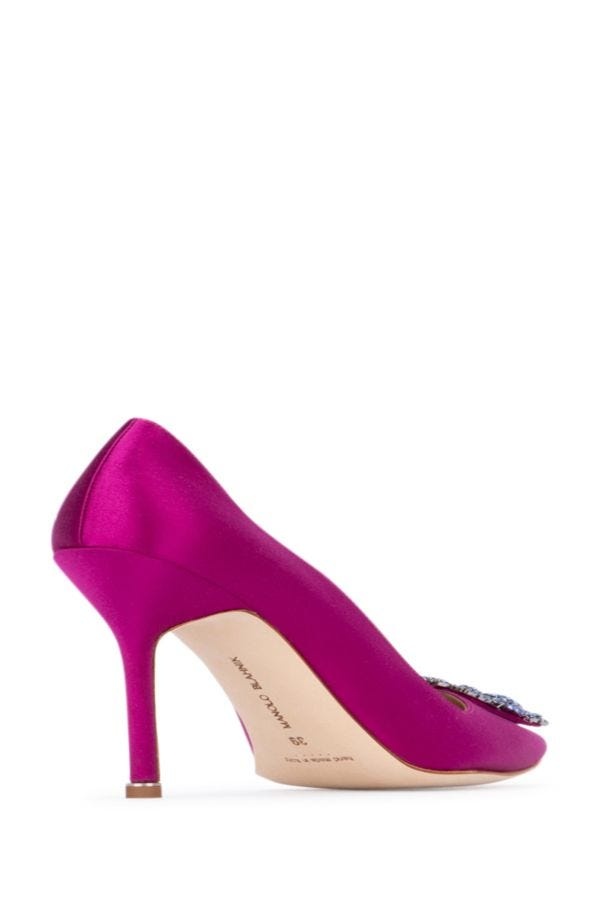 Tyrian purple satin Hangisi 105 pumps - 3