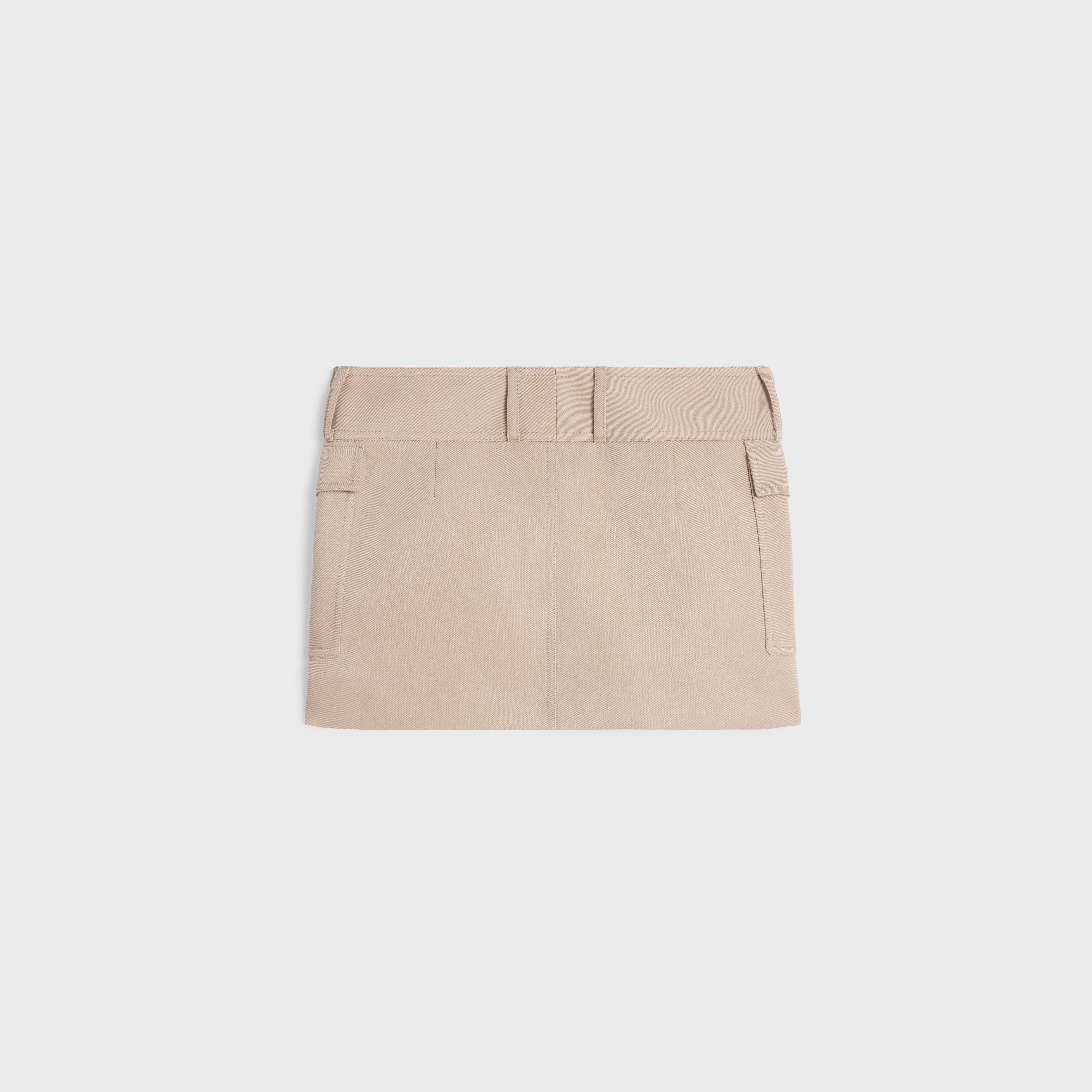 military trapeze skirt in diagonal wool - 2