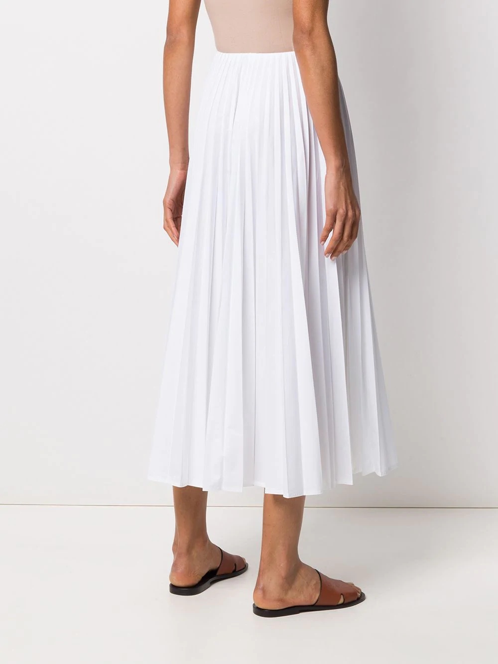 high-waisted pleated midi skirt - 4