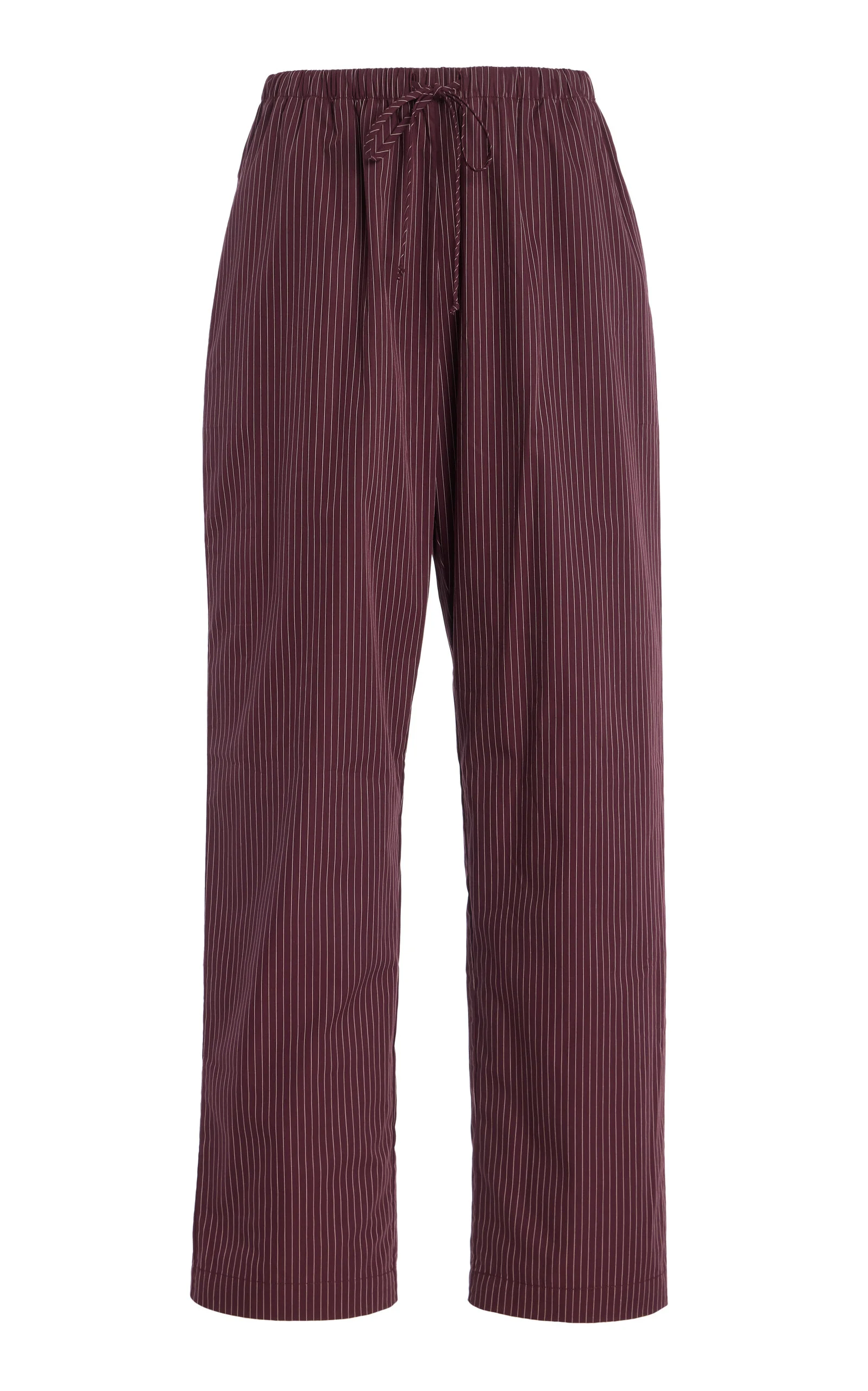 Yoshi Striped Cotton-Blend Drawstring Pants pink - 1