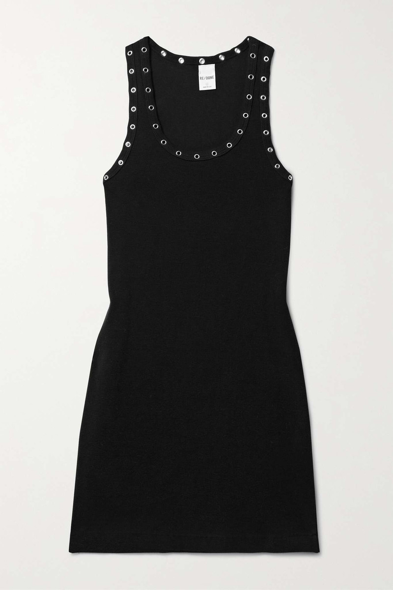 Embellished stretch cotton-jersey mini dress 1