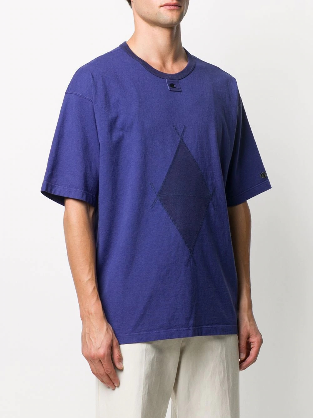 geometric-print crew neck T-Shirt  - 3