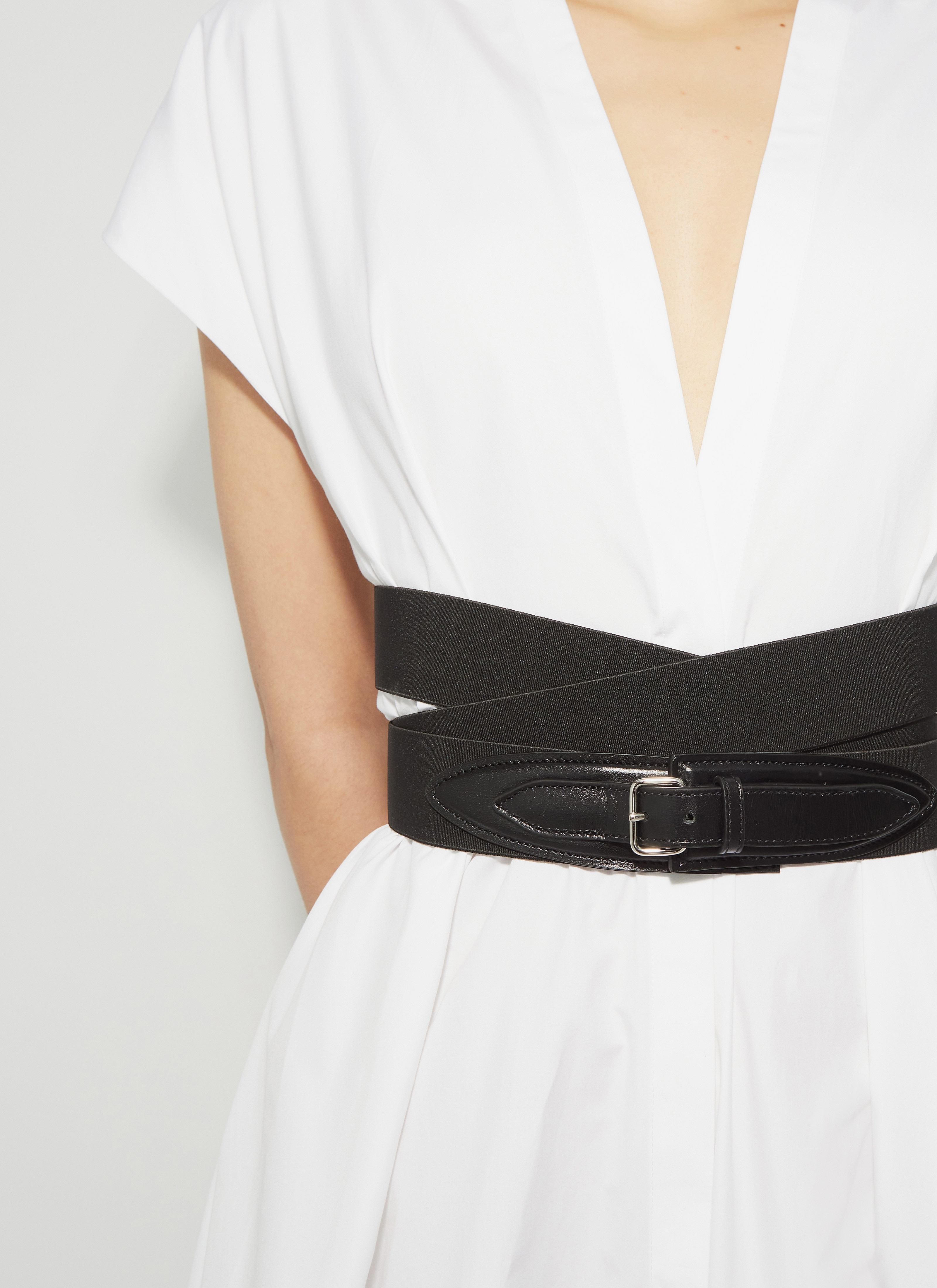 POPLIN CROSS BELT DRESS - 5