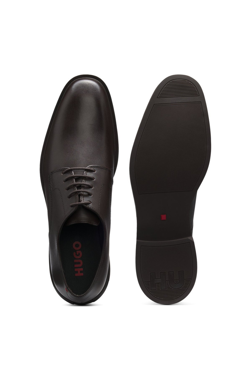 EMBOSSED-LOGO DERBY SHOES IN LEATHER 4