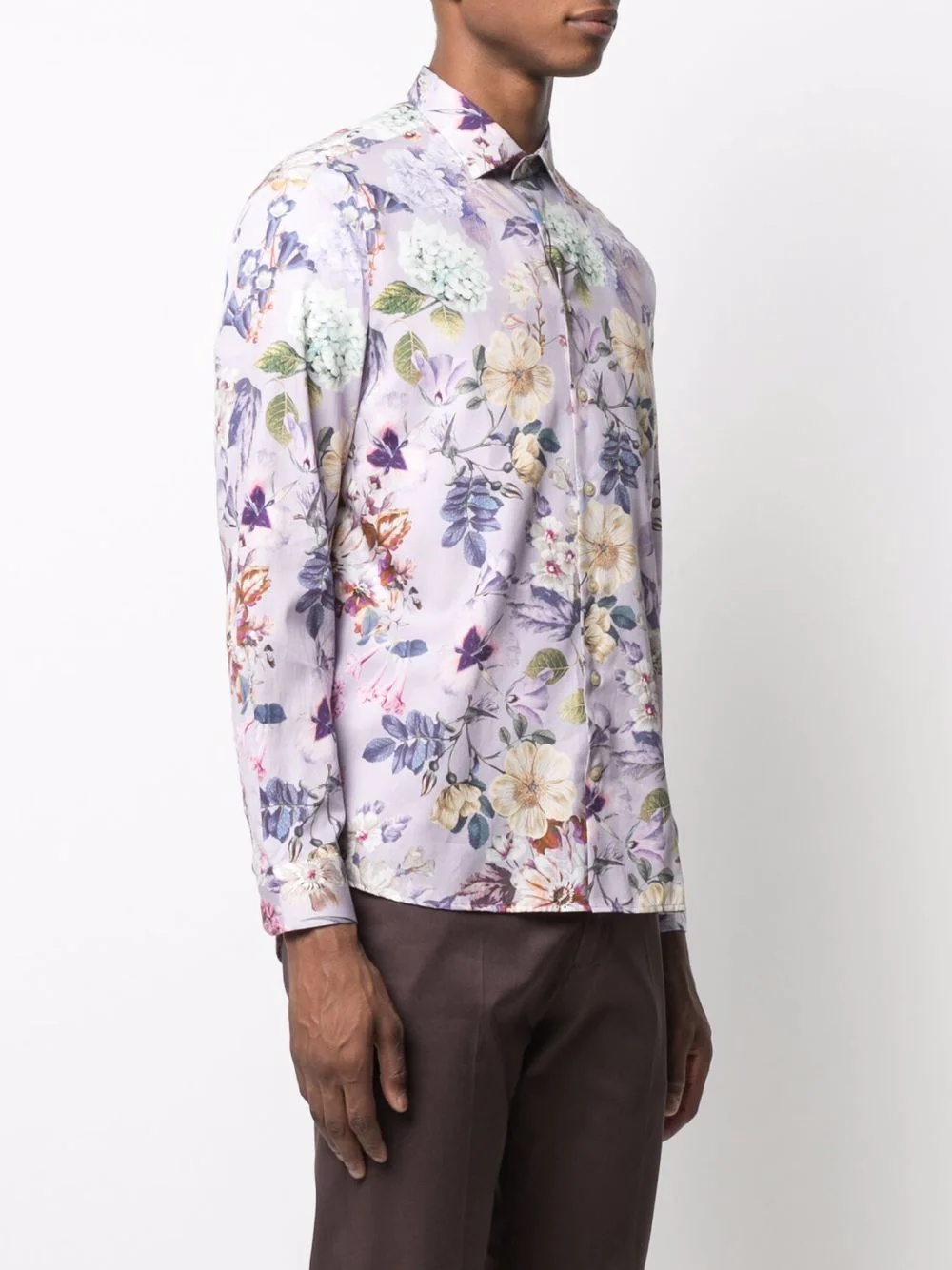 floral-print silk shirt - 3