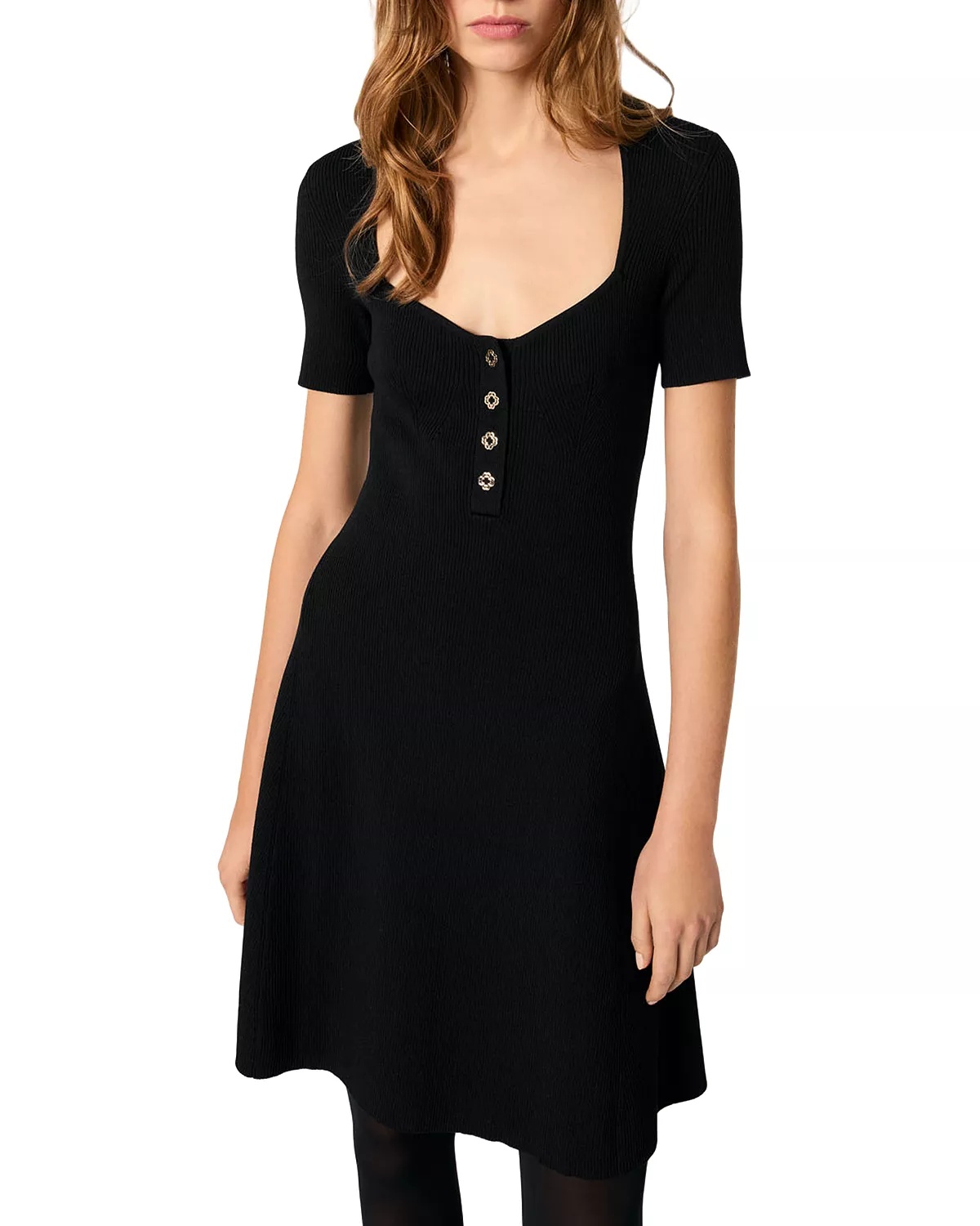 Rib Knit Short Dress - 1