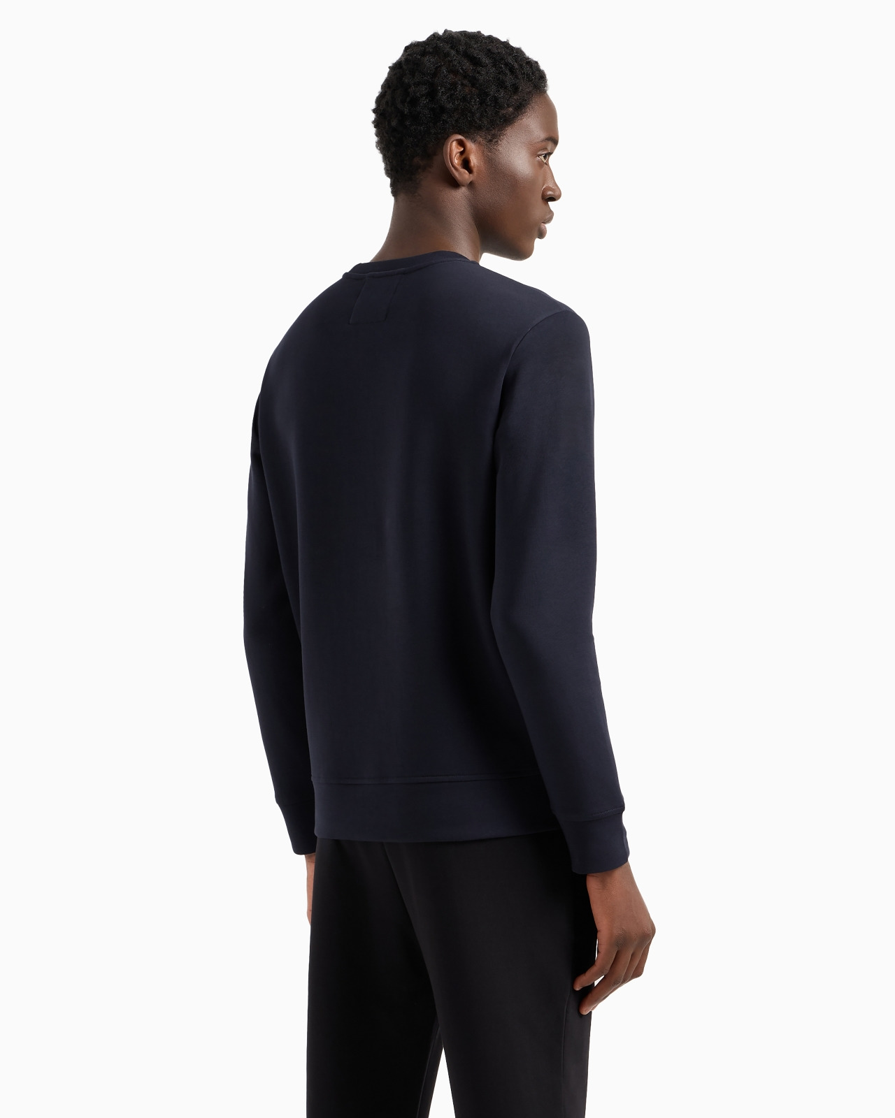 Crew-neck sweatshirt with micro logo patch - 3
