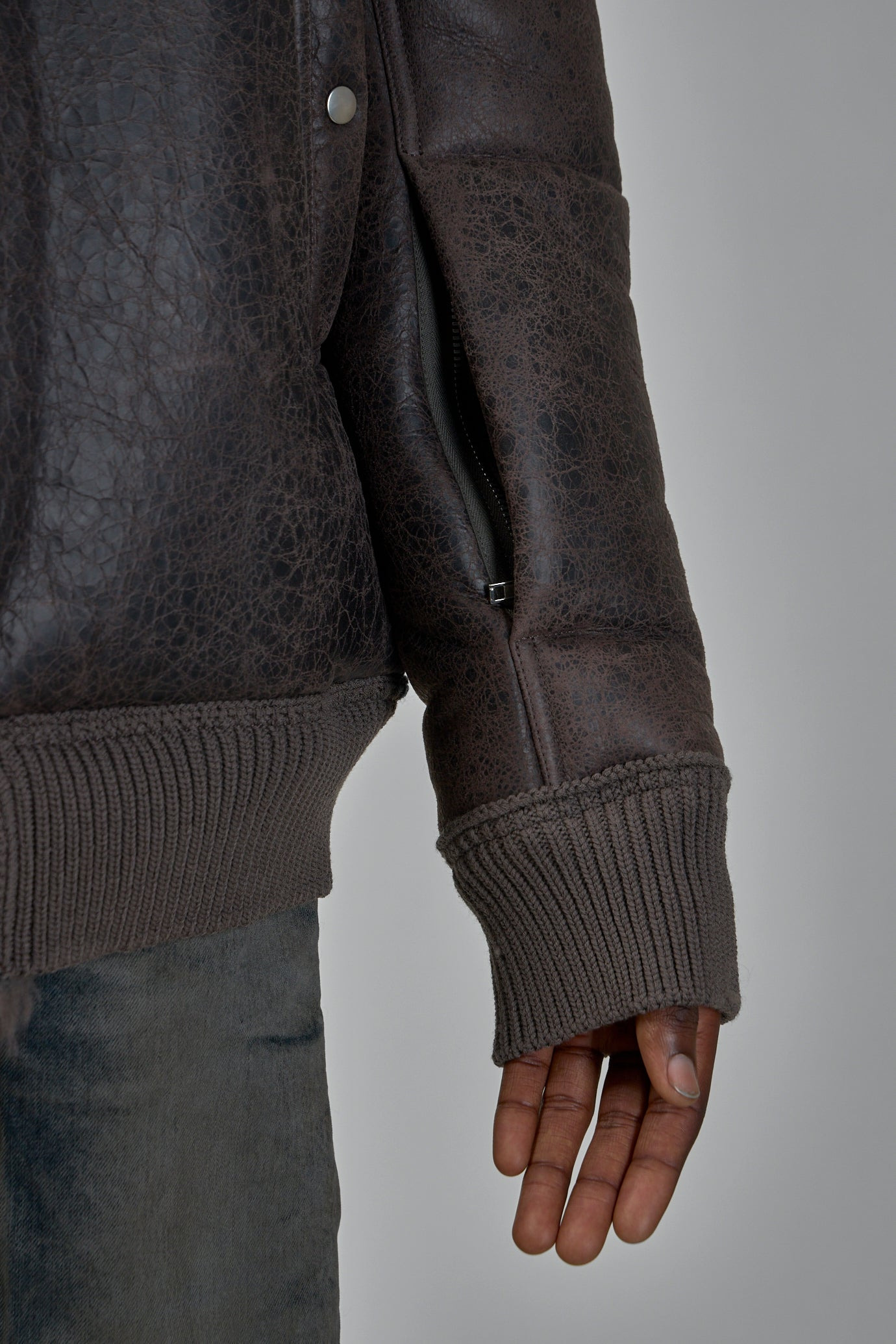 Hollywood Flight Shearling Real Fur Bomber Jacket - 7