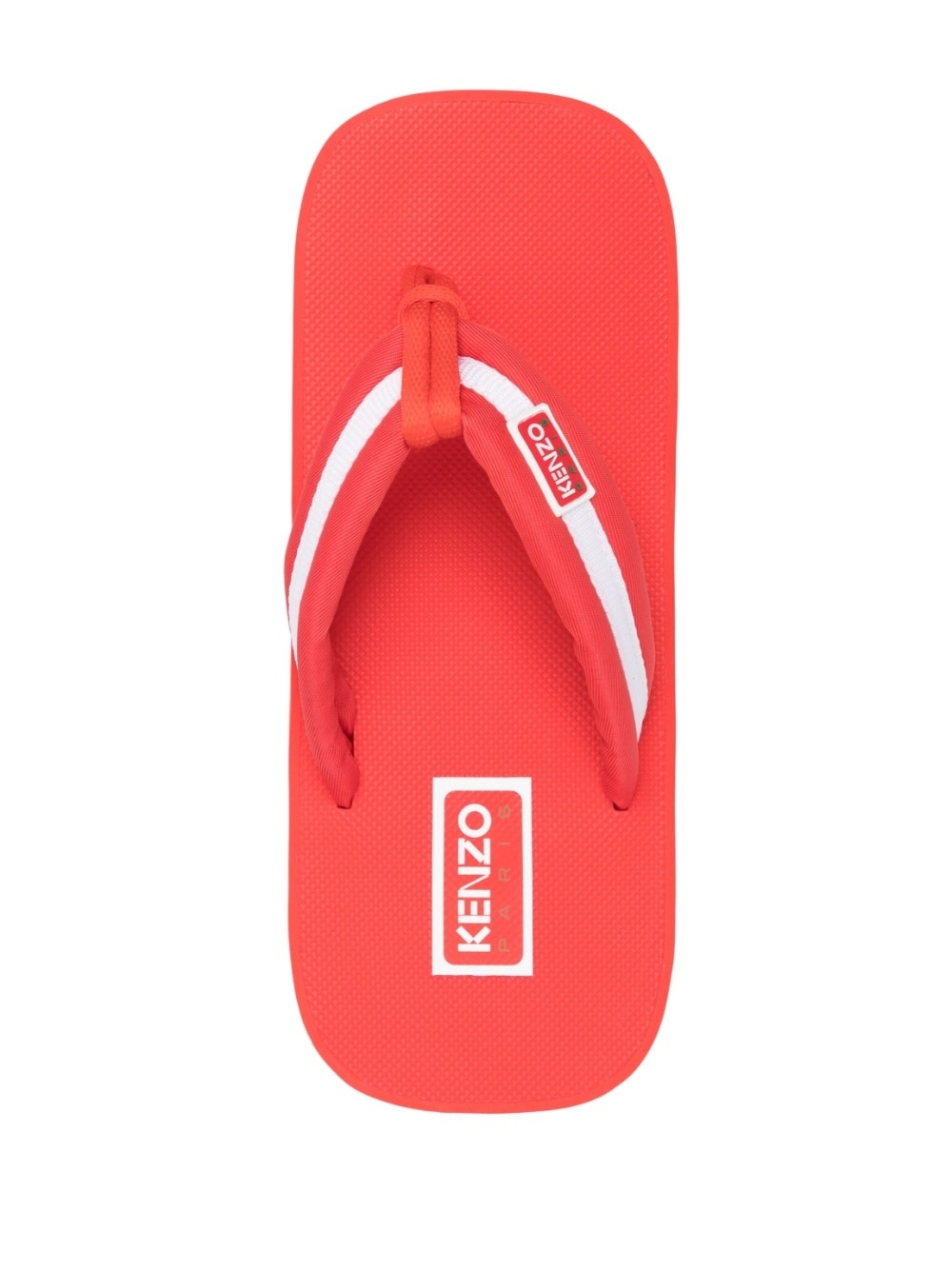 logo-patch striped flip flops - 4