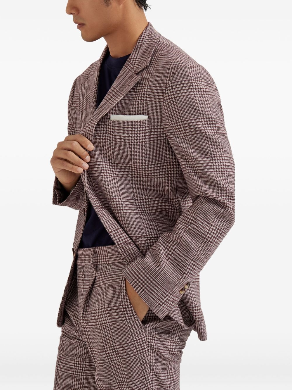 checked-pattern blazer - 5