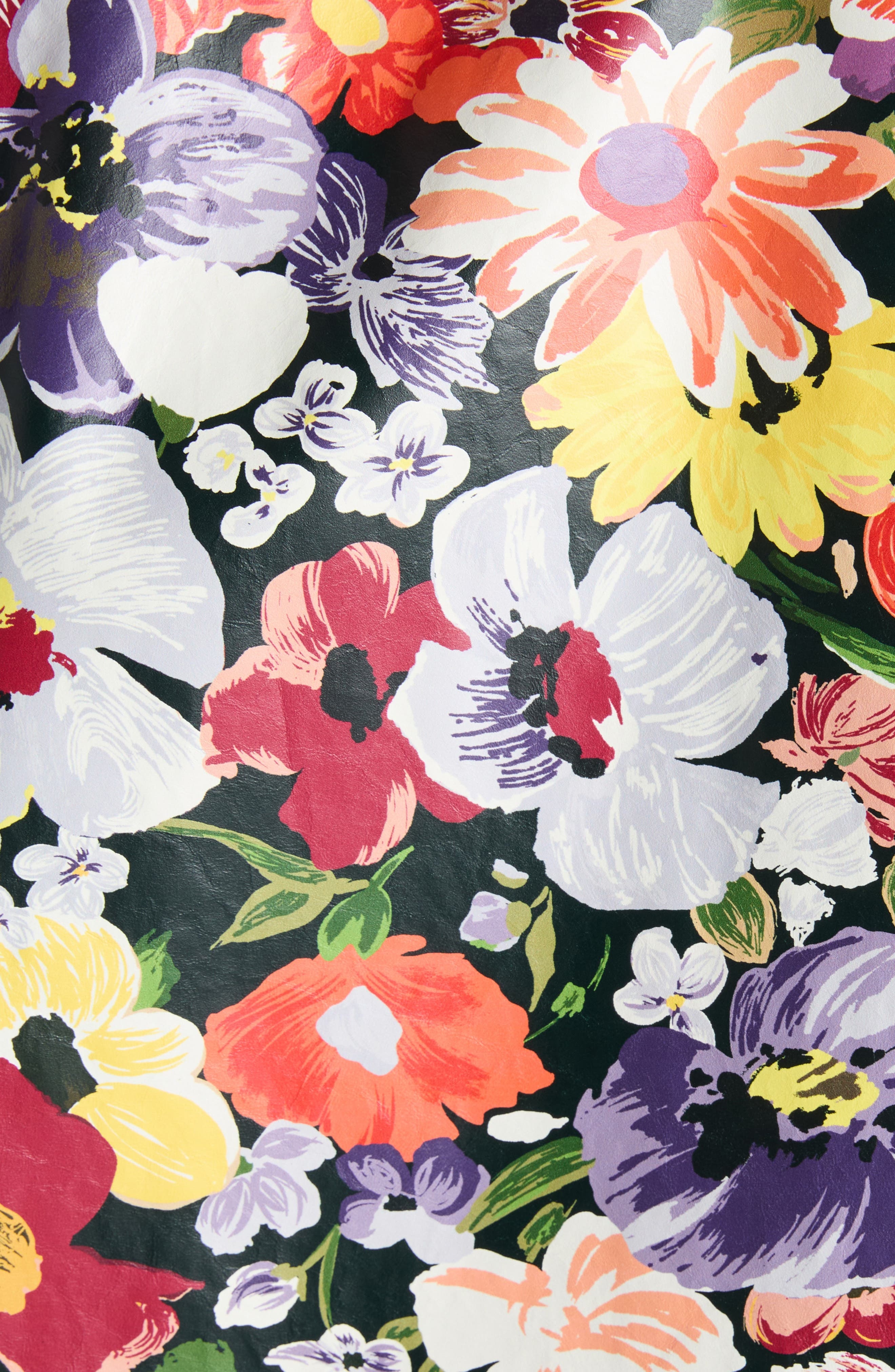 Bottega Veneta Floral Print Leather Camp Shirt in 8383 Multicolor at Nordstrom - 6
