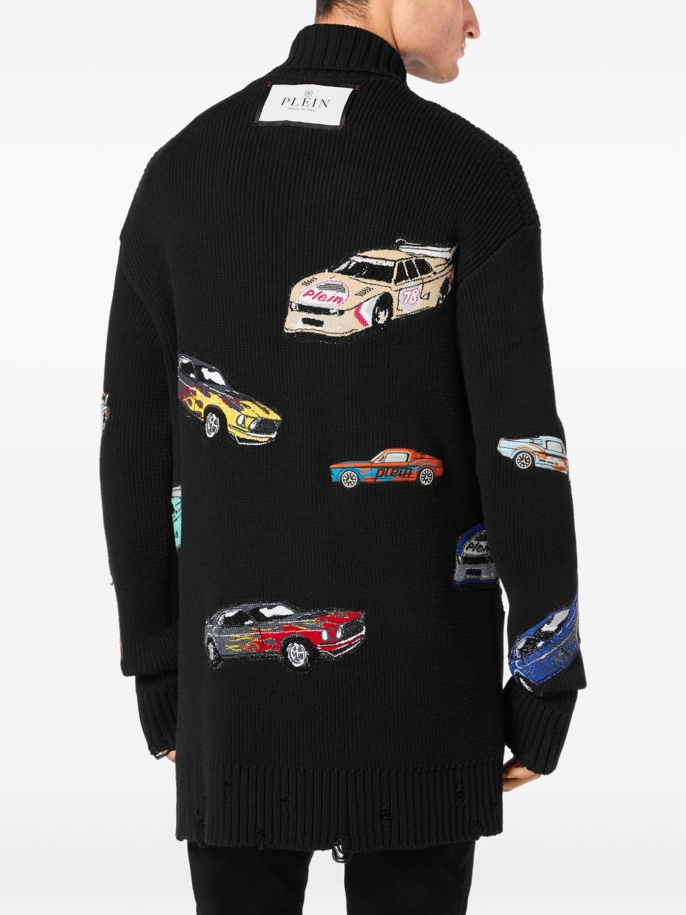 car-intarsia cardigan - 4