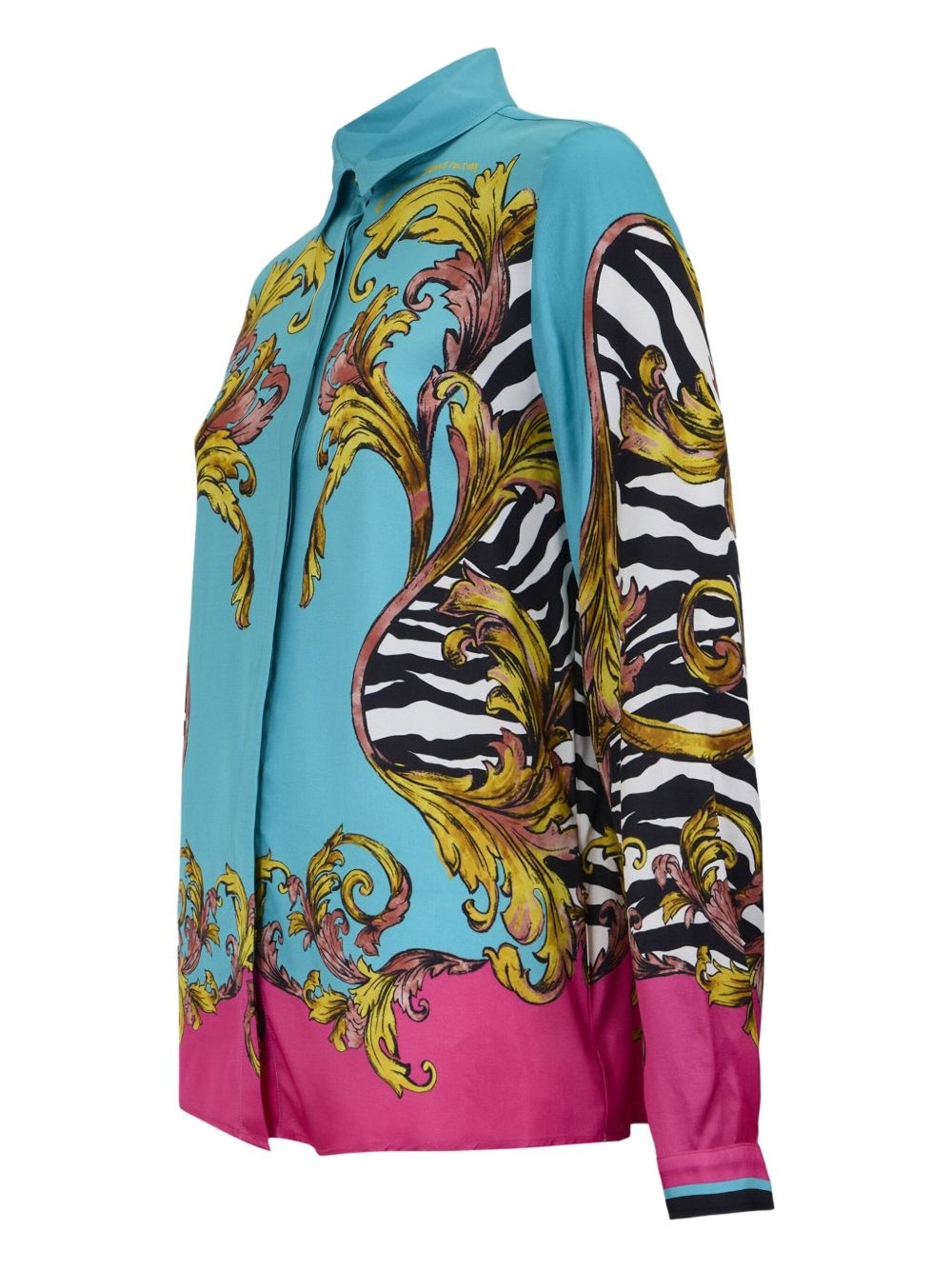 baroque-print button-up shirt - 3