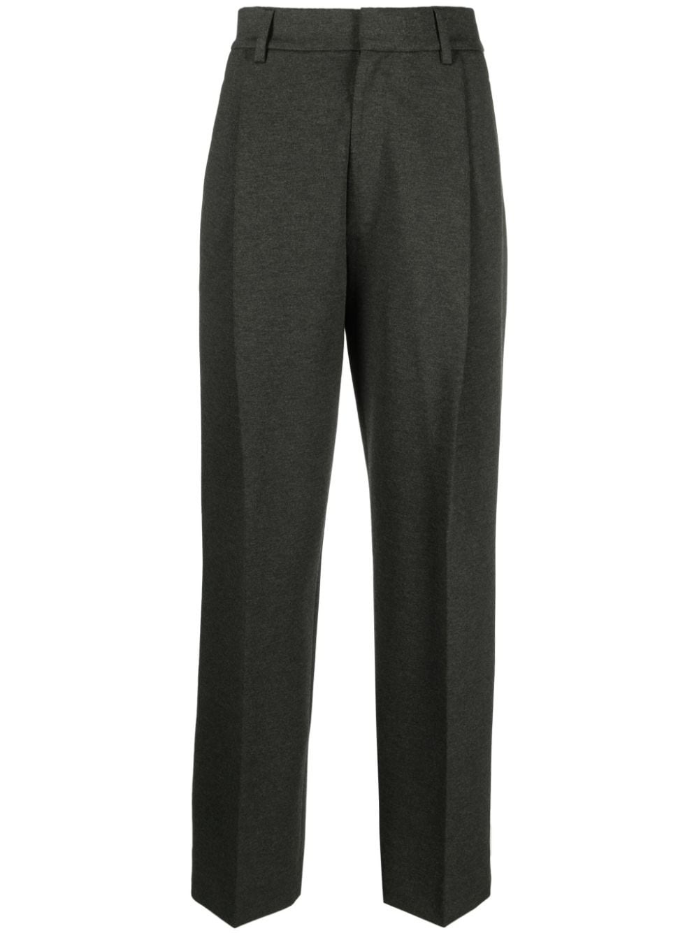 pleated straight-leg trousers - 1