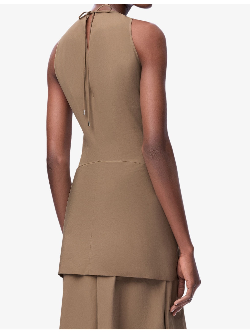 Wrap-Tie Sleeveless Cotton Midi Dress - 4