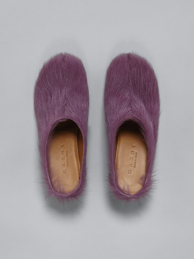 PINK LONG HAIR CALFSKIN FUSSBETT CLOG 4