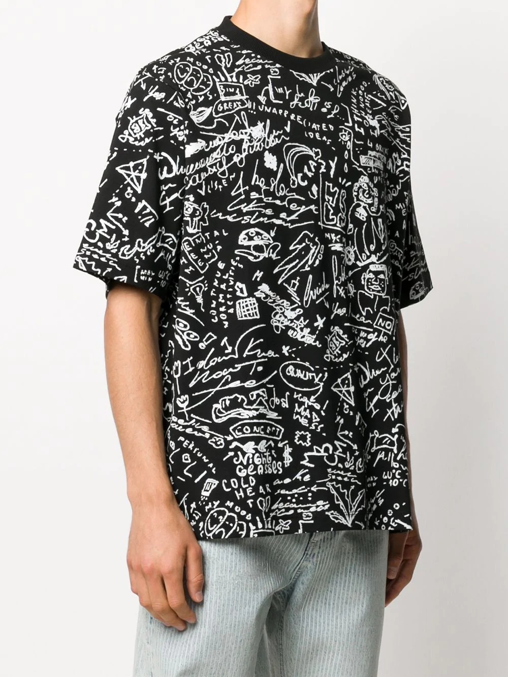 doodle print T-shirt - 3