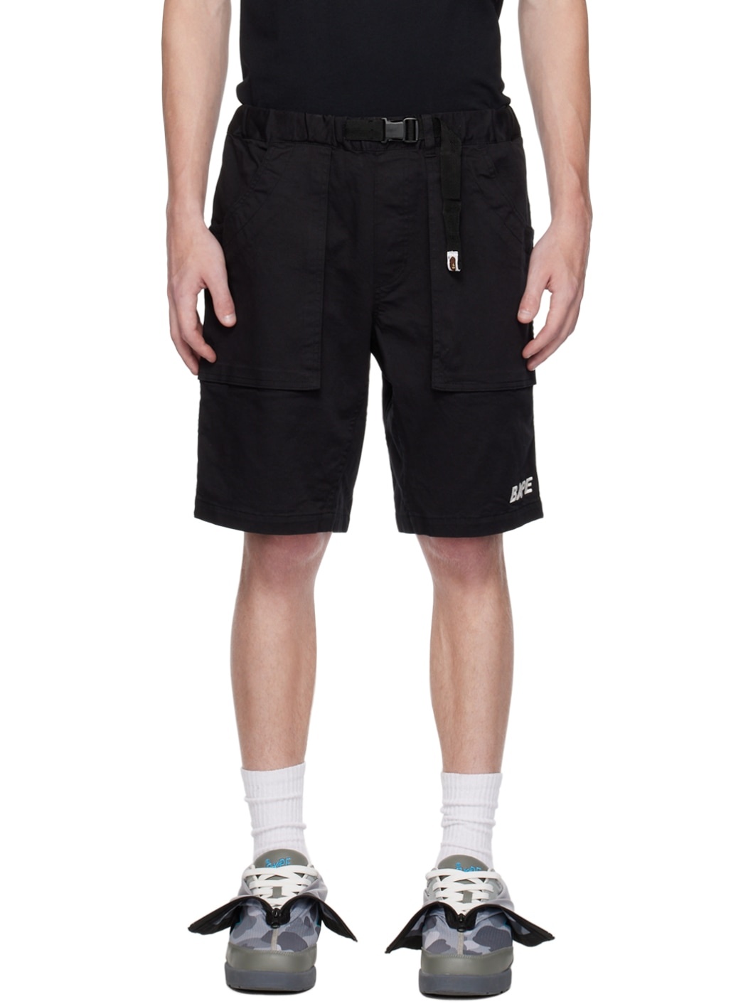 Black Belted Shorts - 1