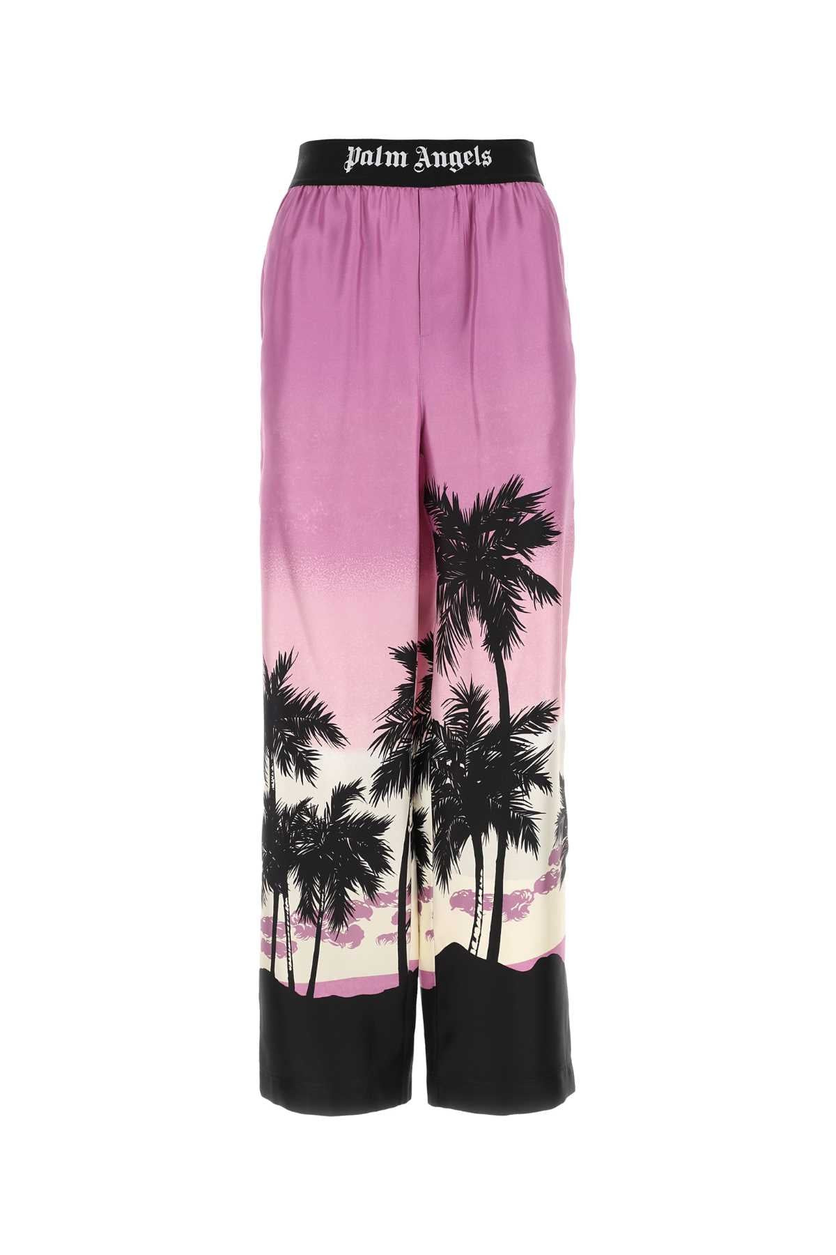 Palm Angels Women Printed Silk Pyjama Pant - 1