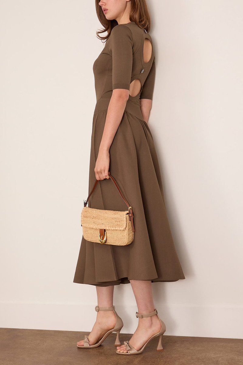 MARIA McMANUS Double Keyhole Dress in Taupe outlook