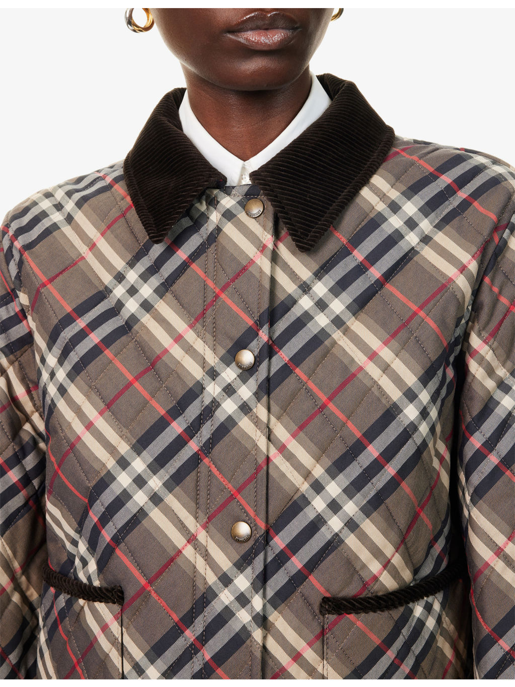 Check-Print Quilted Cotton Jacket - 5