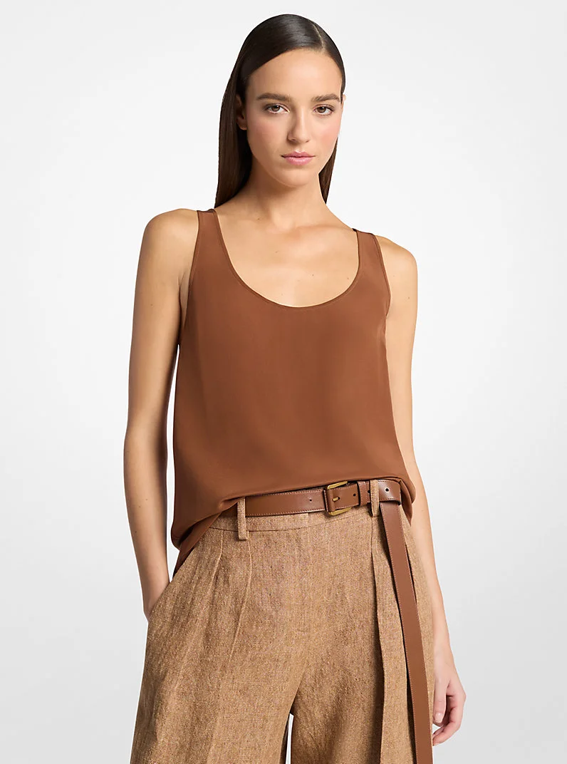 Silk Crepe De Chine Tank Top - 1