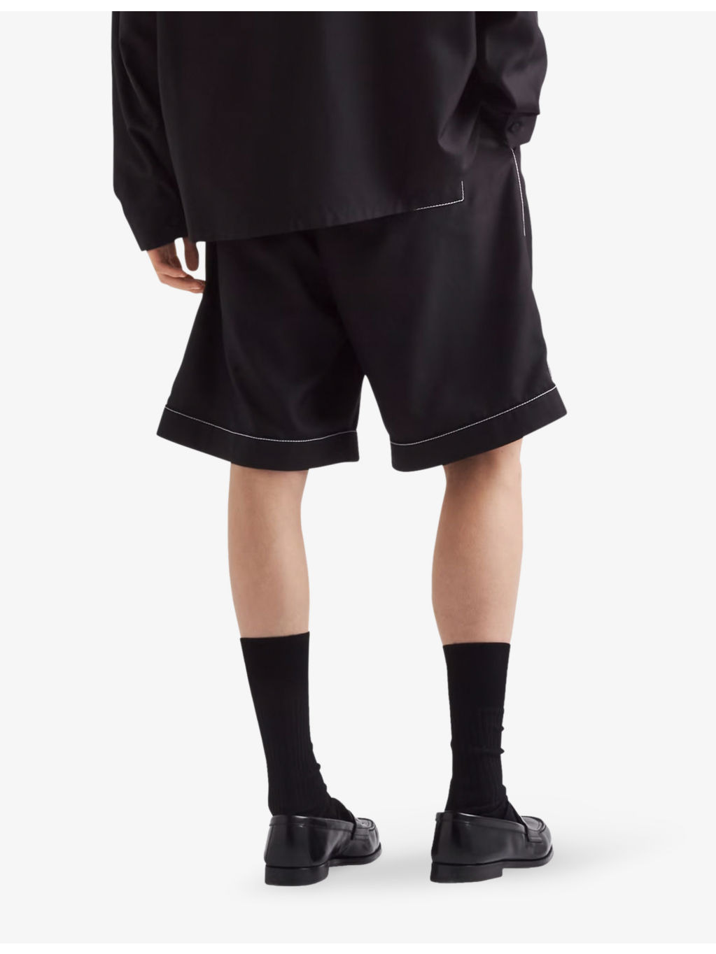 Bermuda brand-logo silk shorts - 3