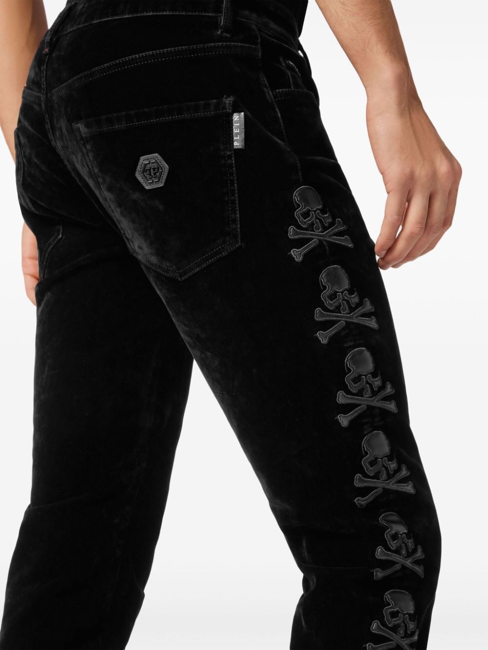 Skull mid-rise slim jeans - 5