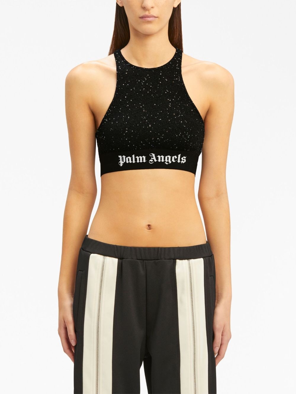 Soiree logo-print crop top - 3