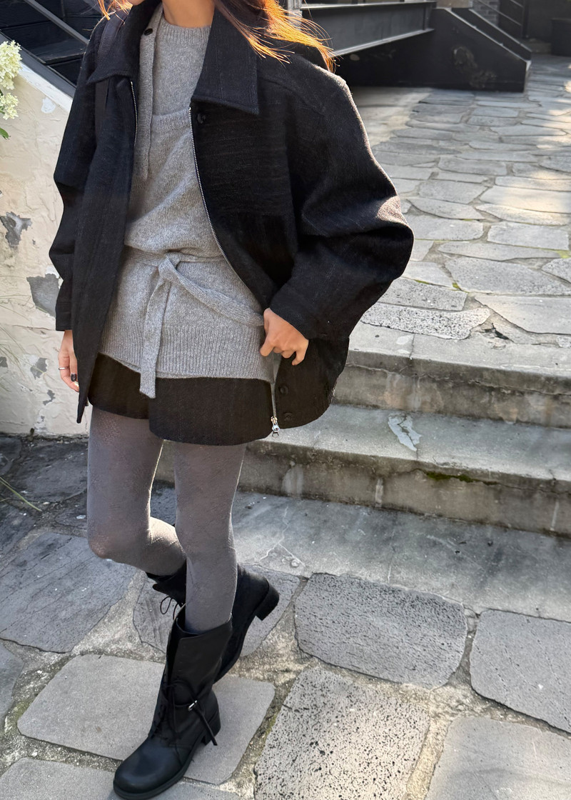 Natick Blouson Jacket - Charcoal Multi Stripe 11