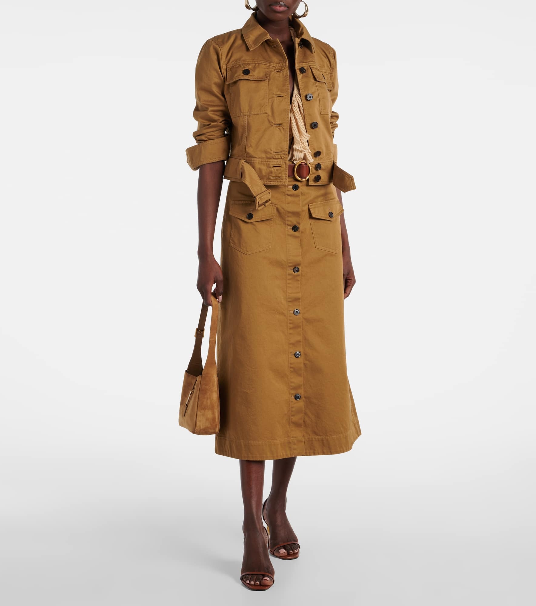 Cropped cotton serge jacket - 2