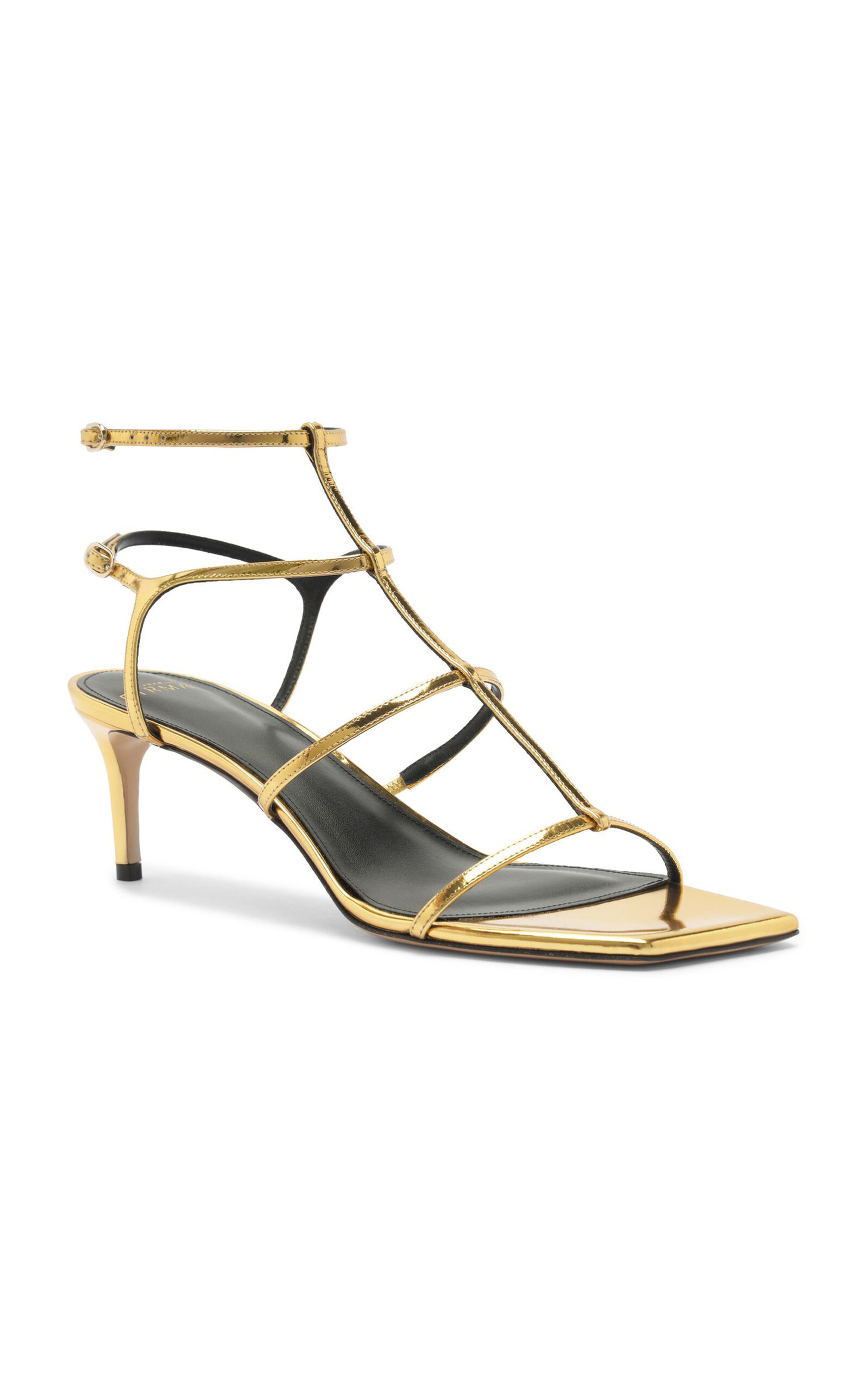 Amanda Metallic Leather Sandals gold - 4