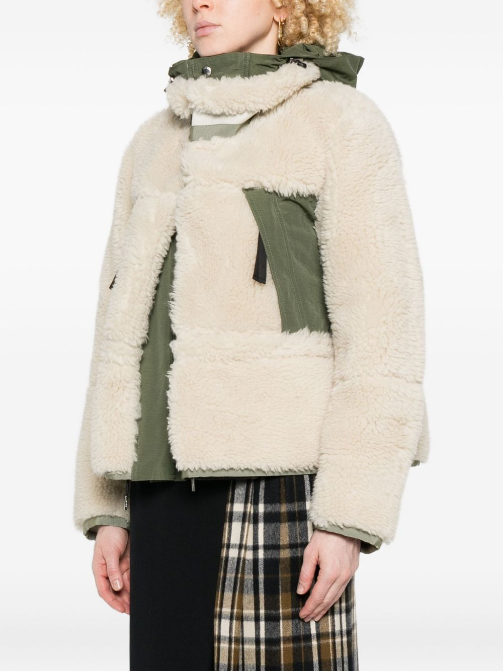 hooded panelled jacket - 3