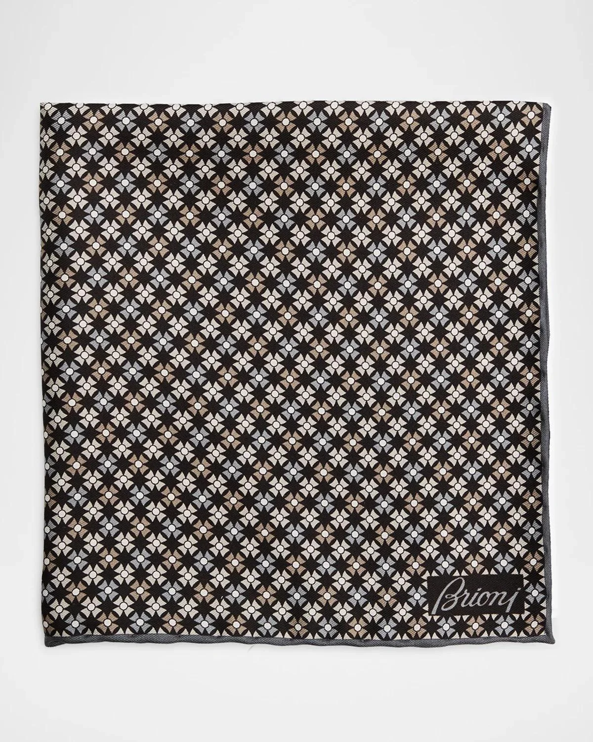 Men's Silk Geometric Pocket Square - 1