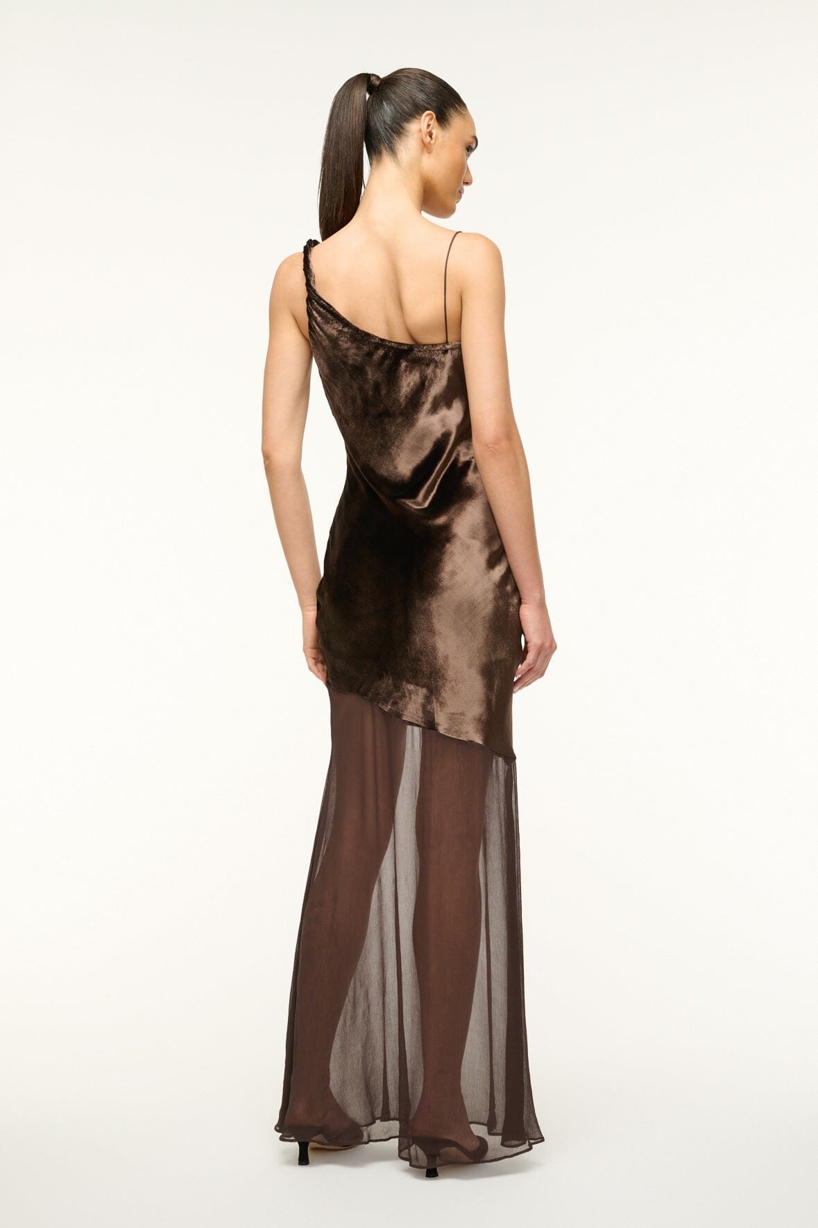 STAUD BEATON DRESS DARK CHOCOLATE - 5