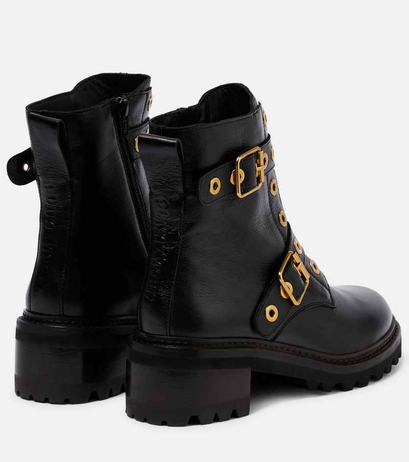 See by Chloé Embellished leather ankle boots outlook