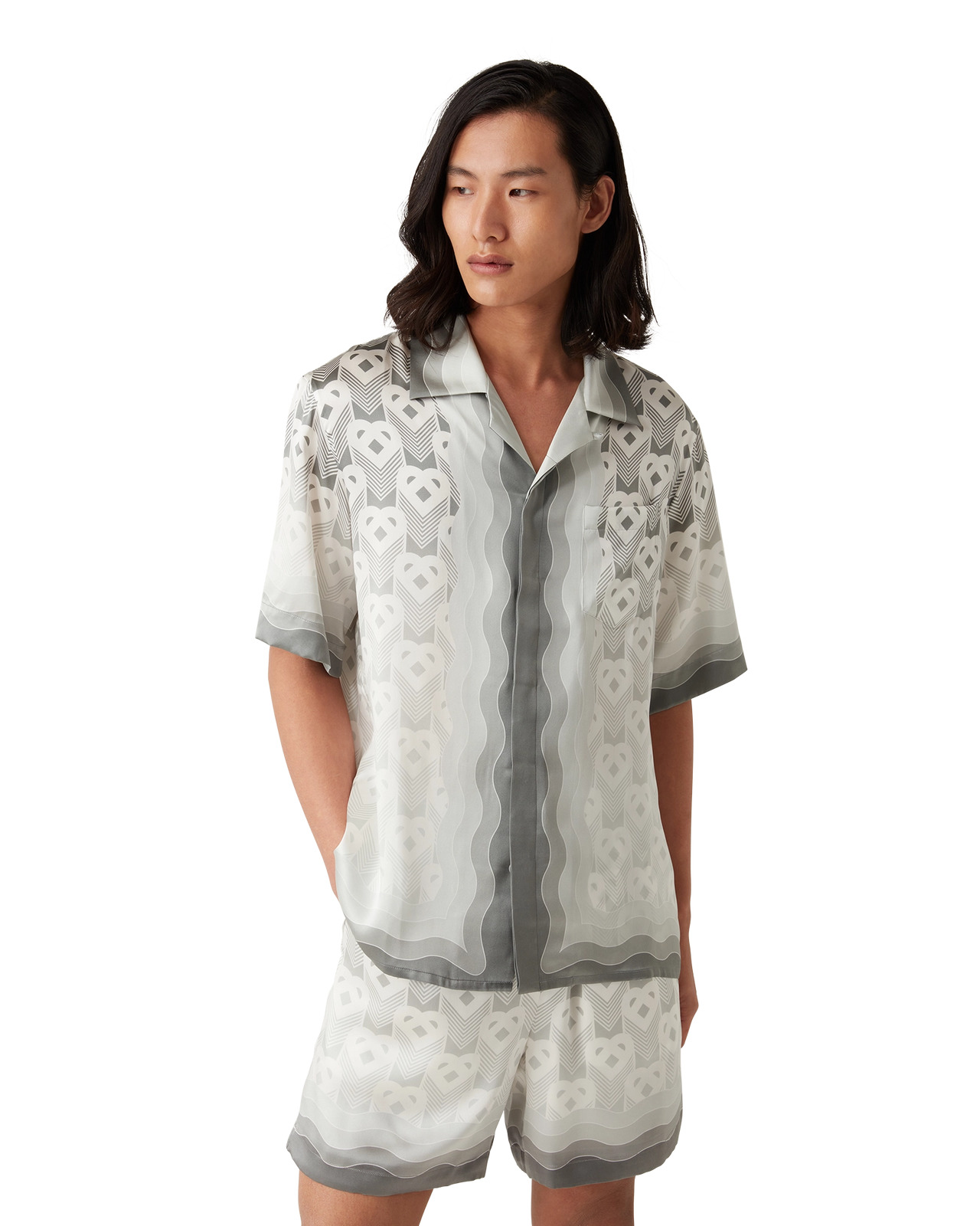Gradient Heart Monogram Silk Shirt | Casablanca Paris - 4
