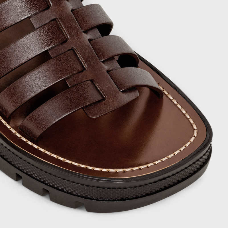 CLEA UNDER THE KNEE GLADIATOR SANDAL in CALFSKIN & VEGETAL TANNING 4