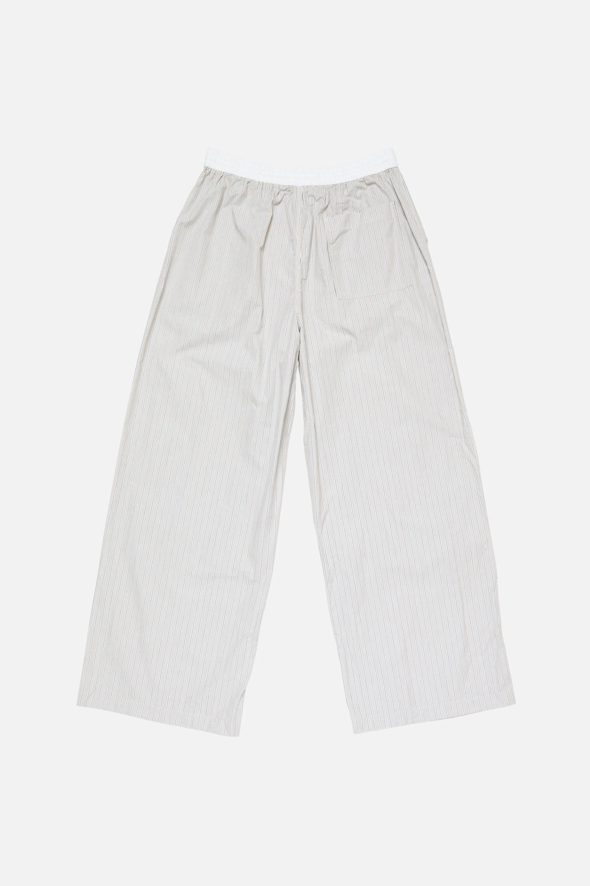 Striped cotton trousers - Multi brown - 7
