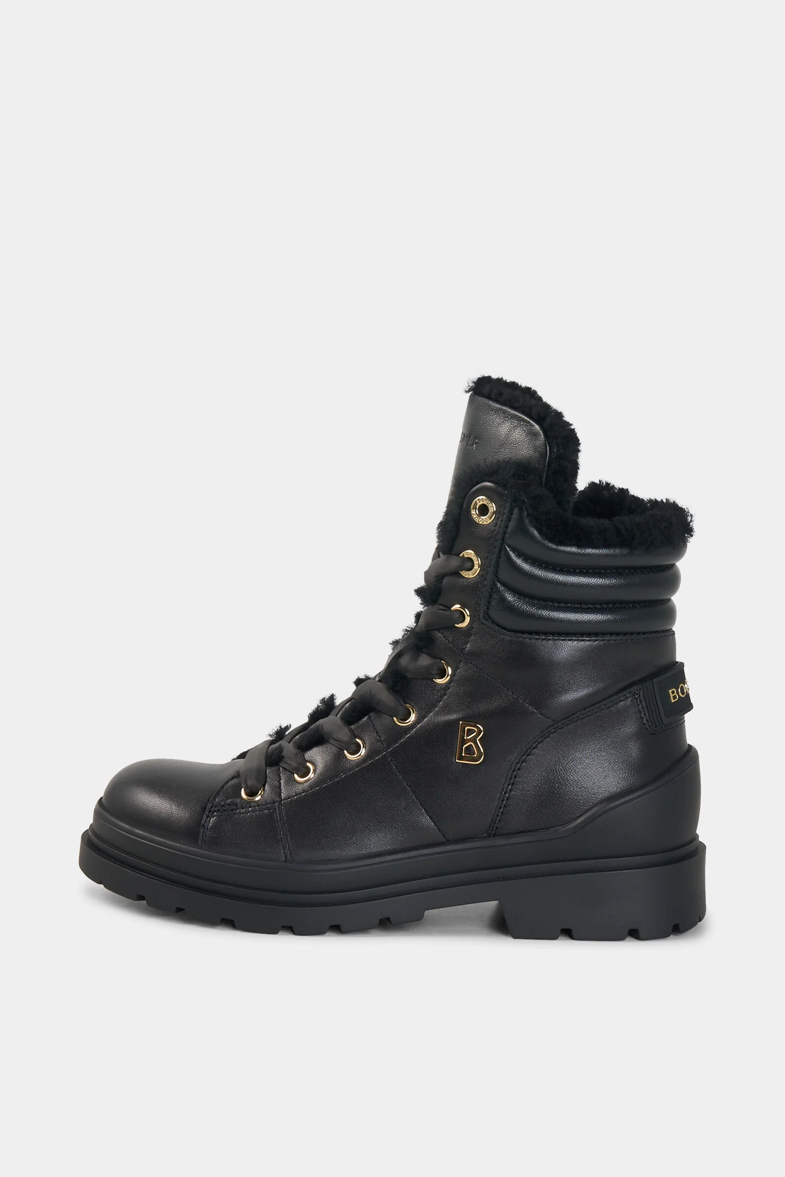 St. Moritz Lace-Up Boots with Spikes in Black - 1