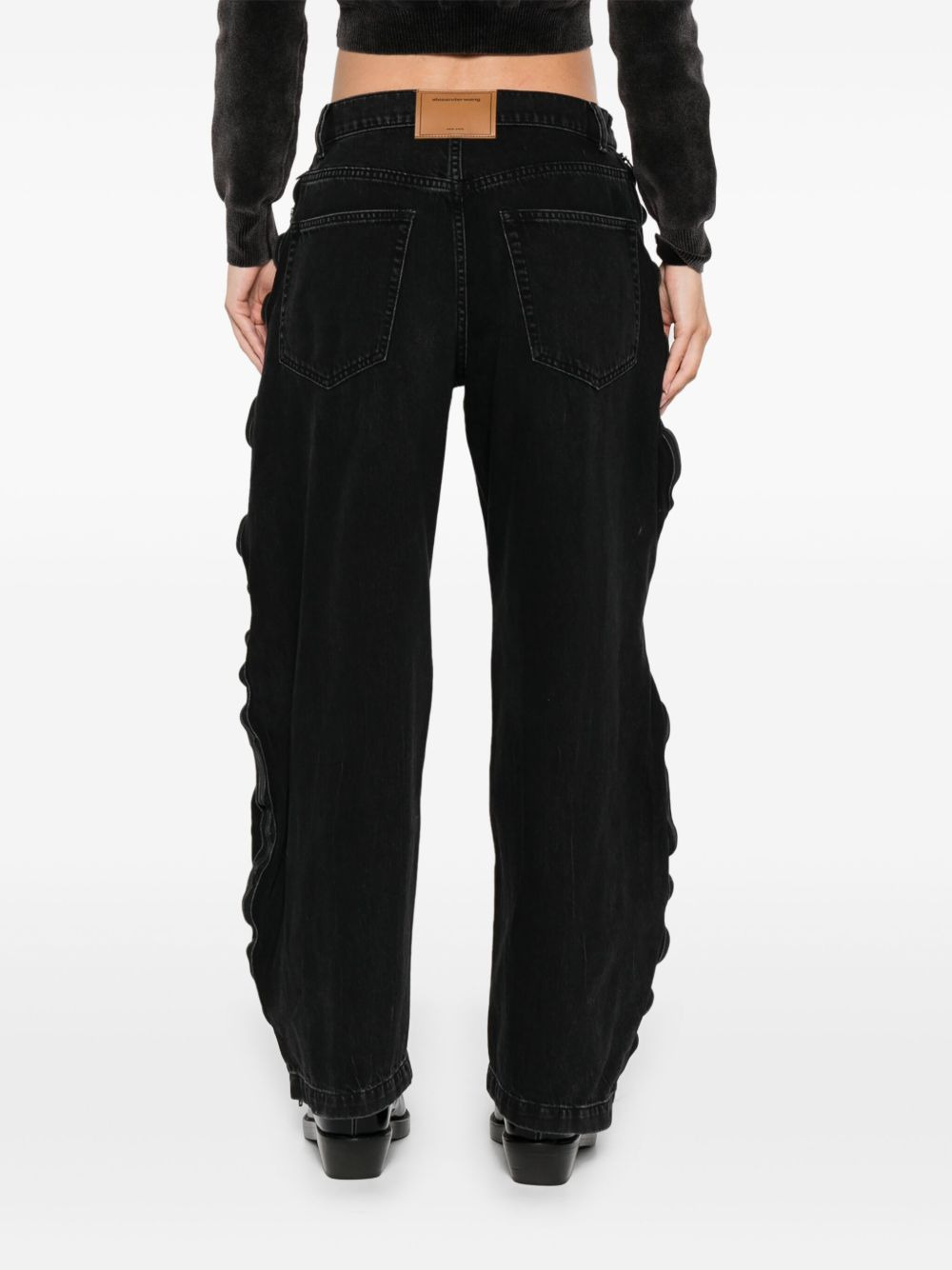zip-detail faded jeans - 4