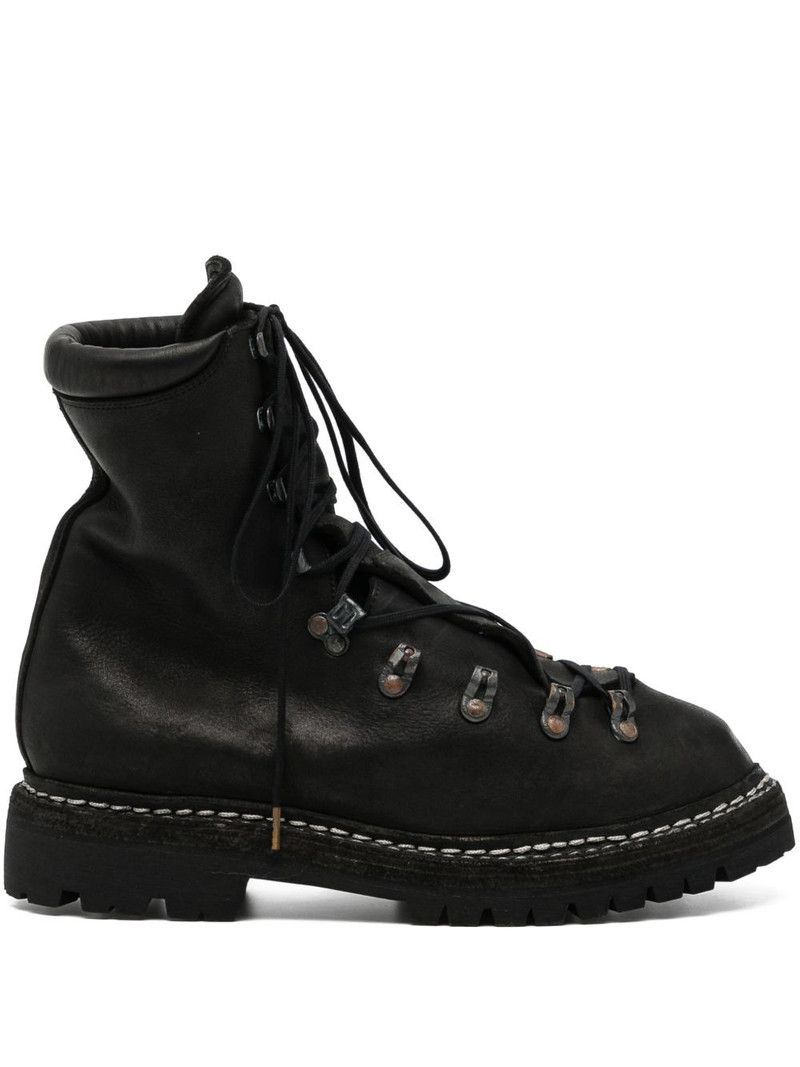 lace-up full-grain leather boots 1