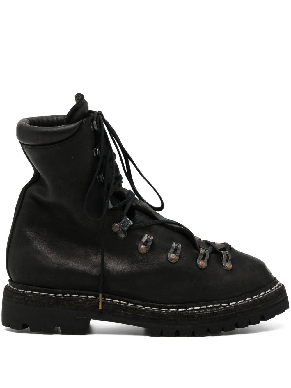 lace-up full-grain leather boots - 1